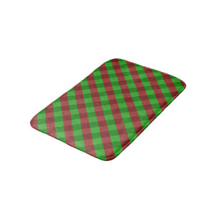 Tapis De Bain Carreaux Rouges et Verts Pailletés