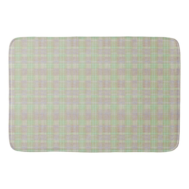 Tapis De Bain Carreaux Usés Vert Sauge Neutre (Devant)