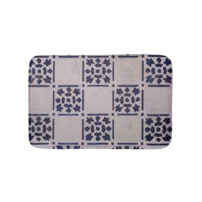 Tapis De Bain Carrelage Delft Bleu : Motif d'art néerlandais cla (Devant)