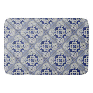 Tapis De Bain Carrelage en céramique bleu Cobalt