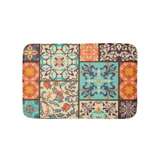 Tapis De Bain Carrelage en Patchwork coloré : Motifs de Majolica