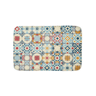 Tapis De Bain Carrelage marocain, motif sans couture colorée.