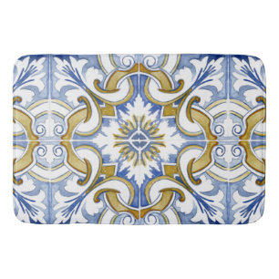 Tapis De Bain Carrelage méditerranéen, majolica, style sicilien