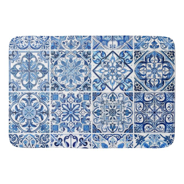Tapis De Bain Carrelage méditerranéen, Portugais, Azulejo, Majol (Devant)