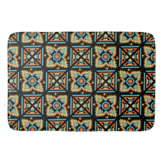 Tapis De Bain Carrés de mosaïque décorative (Devant)