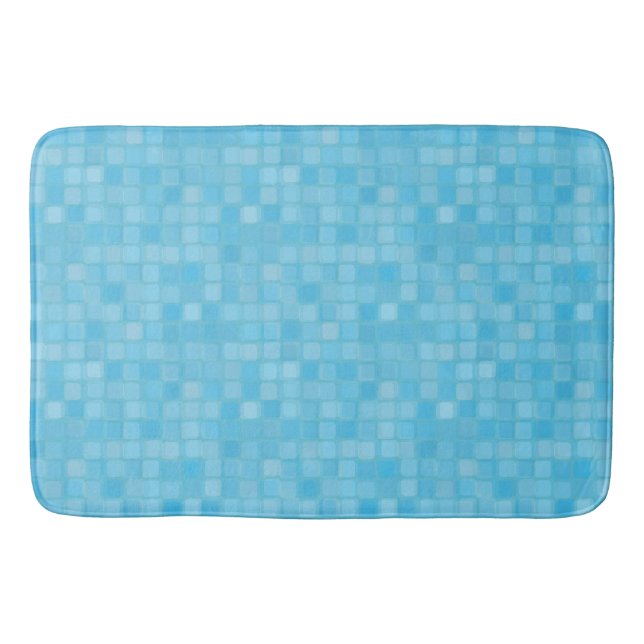 Tapis De Bain carrés superposés bleus (Devant)