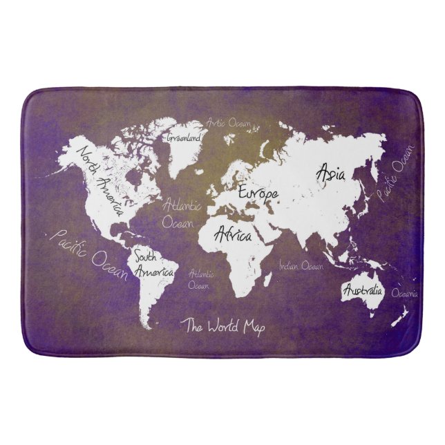 Tapis De Bain carte 2 du monde (Devant)