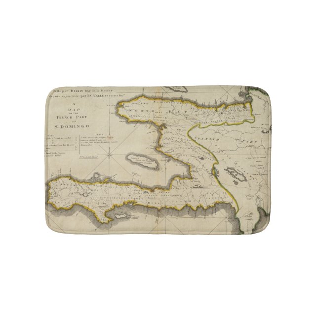 Tapis De Bain Carte d'atlas du Haïti (Devant)