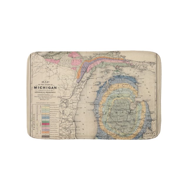 Tapis De Bain Carte de l'état du Michigan (Devant)