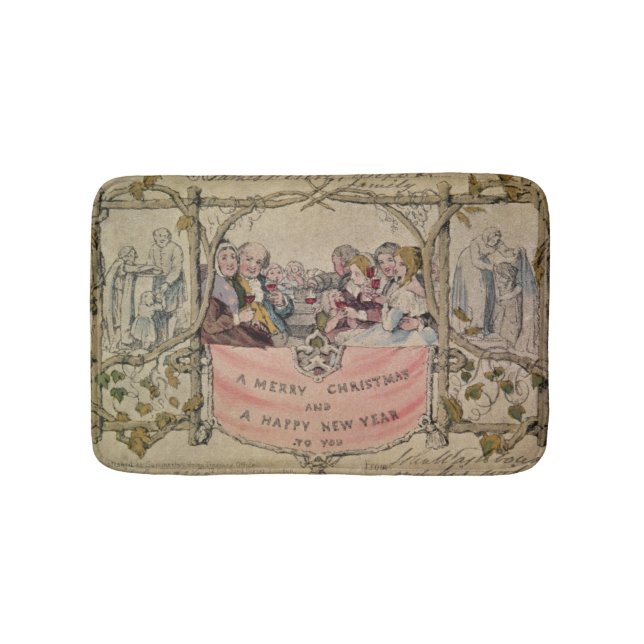 Tapis De Bain Carte de Noël, exemple de Noël connu (Devant)
