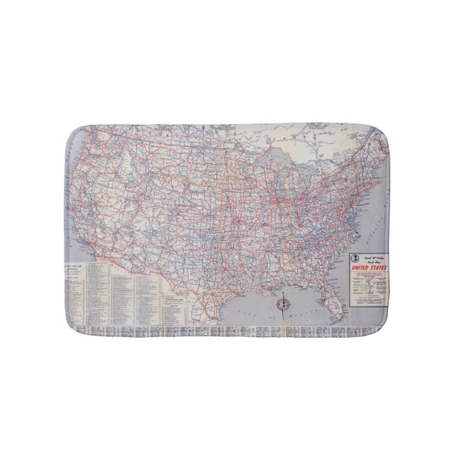 Tapis De Bain Carte de route Etats-Unis (Devant)