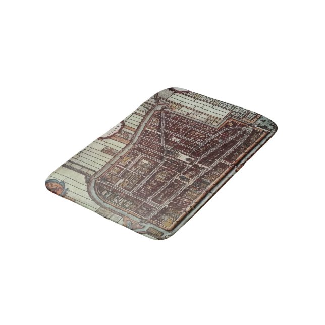 Tapis De Bain Carte de ville de Delft de 1649 (Angle)