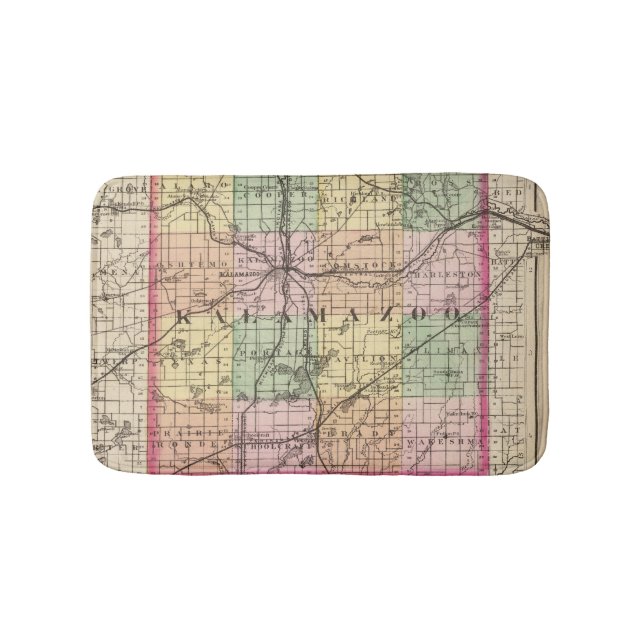Tapis De Bain Carte du comté de Kalamazoo, Michigan (Devant)