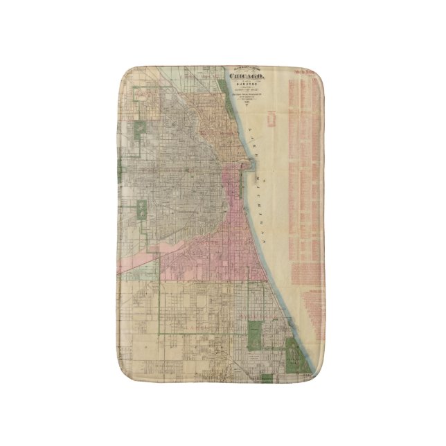 Tapis De Bain Carte du guide de Blanchard de Chicago (Devant (Vertical))