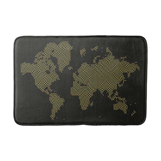 Tapis De Bain Carte du monde numérique (Devant)