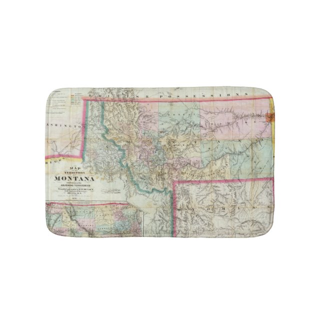 Tapis De Bain Carte du territoire du Montana (Devant)