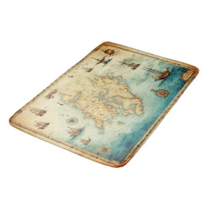 Tapis De Bain Carte du Vieux Monde