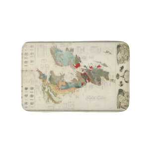 Tapis De Bain Carte géologique et paléontologique composée