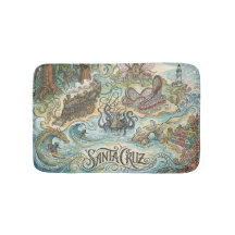 Carte illustrée de Santa Cruz Californie Mythique