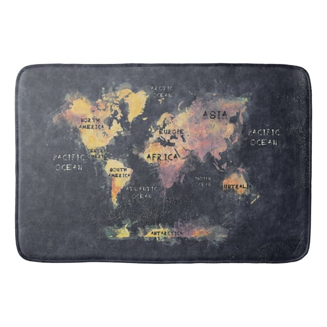 Tapis De Bain carte mondiale (Devant)
