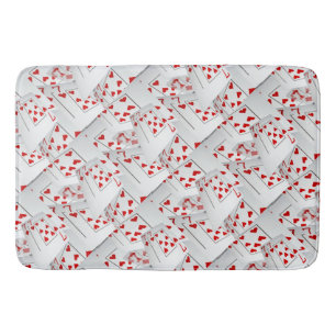 Tapis De Bain Cartes De Poker Coeur Et Diamants De Lucky Sevens,