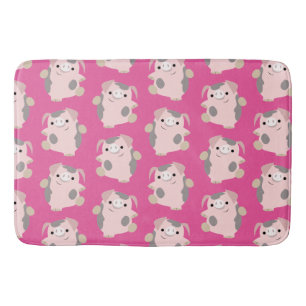 Tapis De Bain Cartoon Dancing Cute Cochon Répéter le Motif Mat d