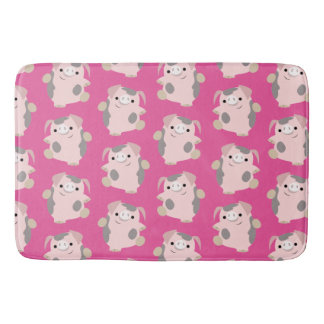 Tapis De Bain Cartoon Dancing Cute Cochon Répéter le Motif Mat d