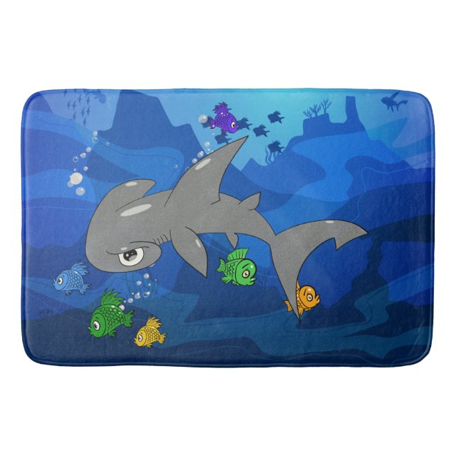 Tapis De Bain Cartoon Hammerhead Shark (Devant)