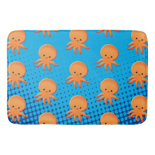 Tapis De Bain Cartoon mignon bébé poulpe bleu océan