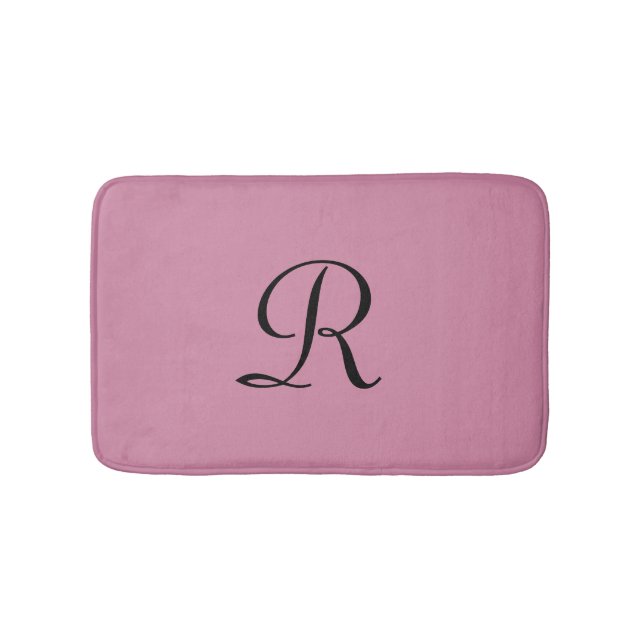 Tapis De Bain Cashmere Rose rose Monogramme Élégant Plush (Devant)