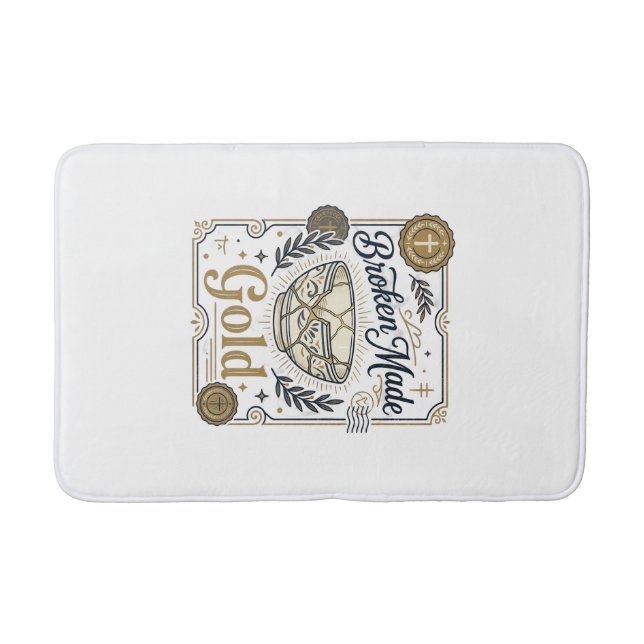 Tapis De Bain Cassé Fait Or Jésus Kintsugi Poterie Cassée Chr (Devant)
