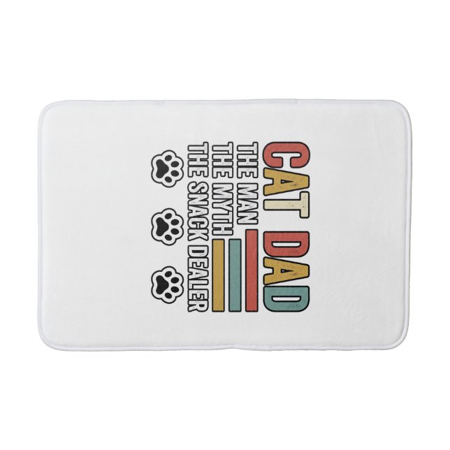 Tapis De Bain Cat Dad Vintage Funny Snack Dealer Shirt Design_1 (Devant)