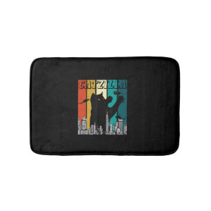 Tapis De Bain Catzilla Vintage Retro Funny Chat Kitten Halloween