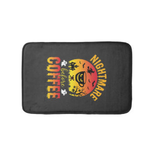 Tapis De Bain Cauchemar de café Halloween avant le café effrayan