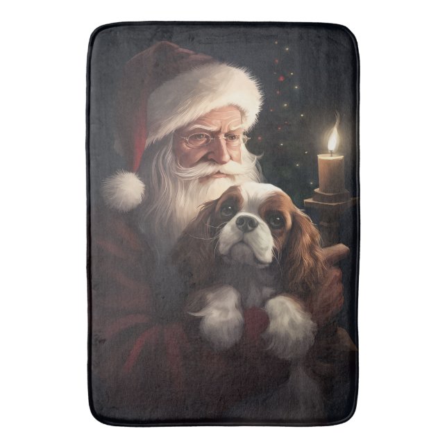 Tapis De Bain Cavalier King avec le Père Noël Festif Noël (devant Vertical)