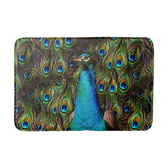 Tapis De Bain Ce paon vous regarde ! Tapisdebain (Devant)