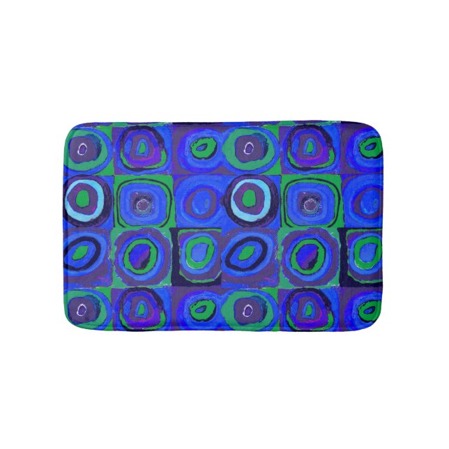 Tapis De Bain Cercle Carré Kandinsky Farbstudie Blue Quadrate (Devant)