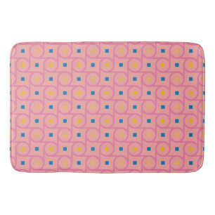 Tapis De Bain Cercle de verrouillage rose moderne du milieu du s