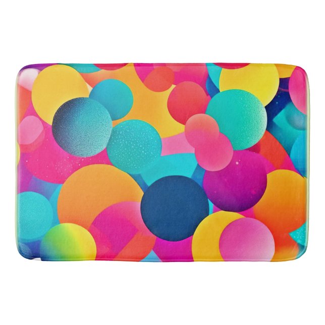 Tapis De Bain Cercles Abstraits dynamiques (Devant)