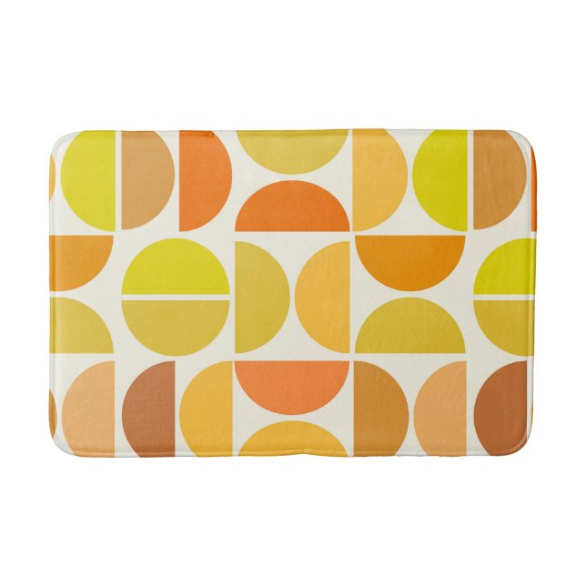 Tapis De Bain Cercles Abstraits Moderne du Milieu du Siècle Oran (Devant)
