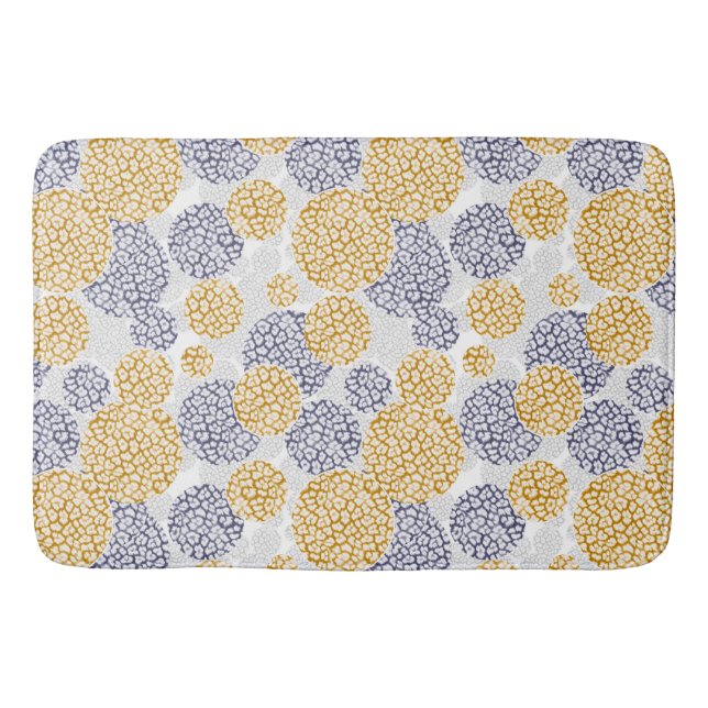 Tapis De Bain Cercles avec imprimé léopard jaune et bleu (Devant)