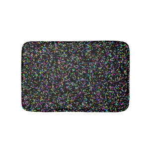 Tapis De Bain Cercles colorés bulles sur motif unique noir