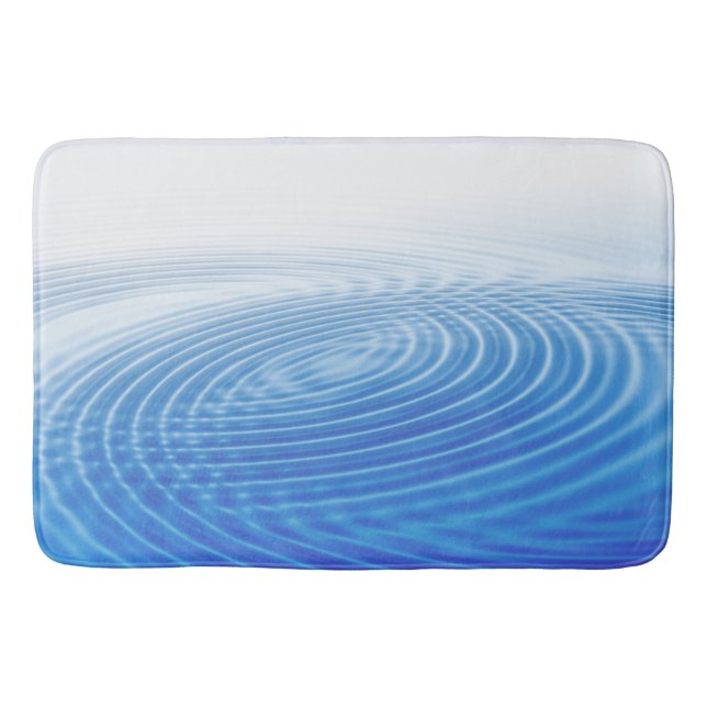 Tapis De Bain Cercles concentrés Abstraits des vagues bleues coo (Devant)