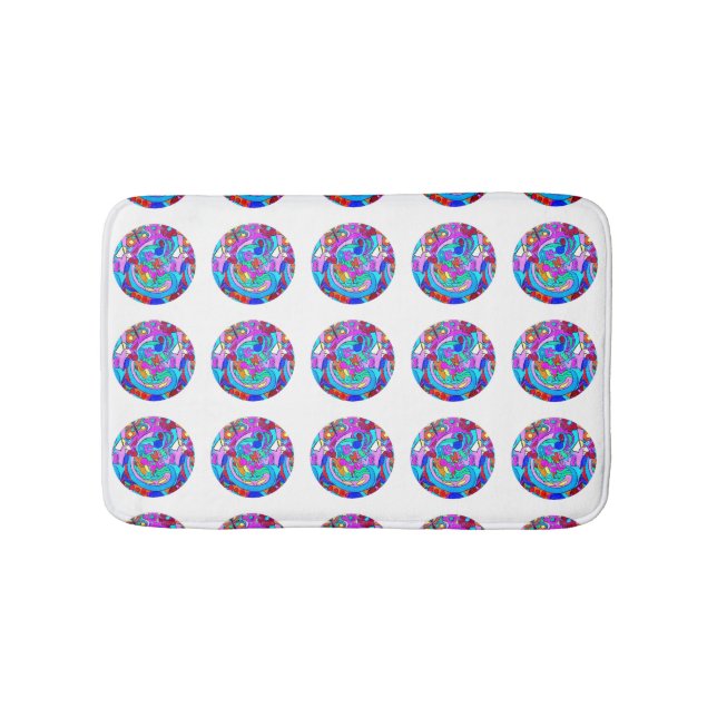 Tapis De Bain cercles d'amour super hippie (Devant)