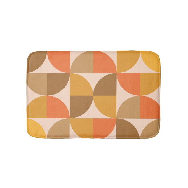 Tapis De Bain Cercles demi Orange et Marron du Milieu de Siècle  (Devant)