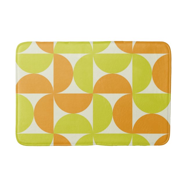 Tapis De Bain Cercles demi siècle orange et jaune  (Devant)