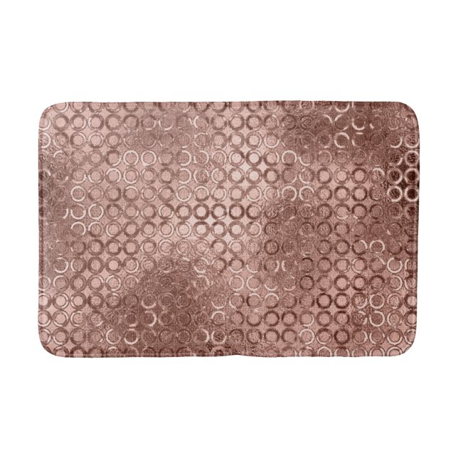 Tapis De Bain Cercles d'or Rose rose luxe étincelante (Devant)