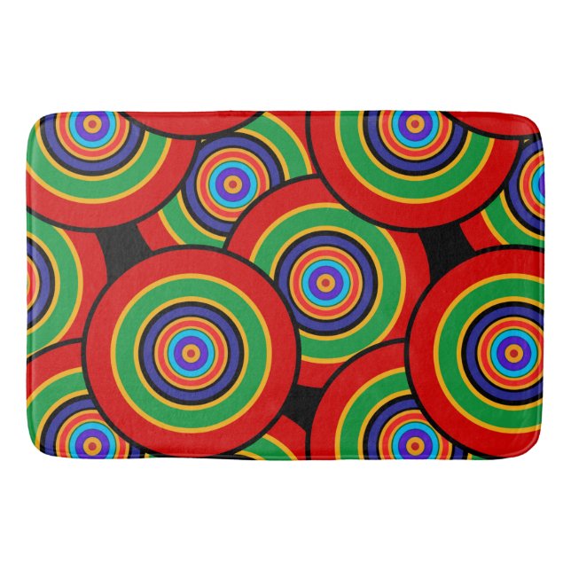Tapis De Bain Cercles et anneaux rétro (Devant)