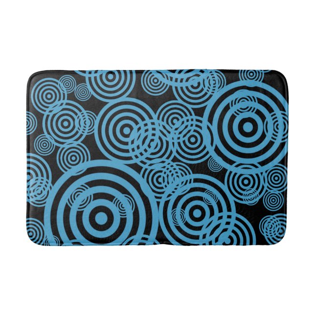 Tapis De Bain Cercles hypnotisants - bleu (Devant)