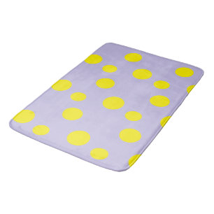 Tapis De Bain Cercles jaunes sur motif pourpre